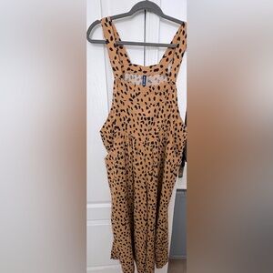 Animal print overalls